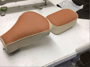 Brown Scooter Motorbike Seat Retrim CCR Auto Trim Loughborough