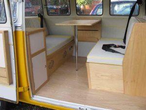 Specialist VW Volkswagen Campervan Wood Cabinets Interiors and Seat Retrim Service CCR Auto Trim