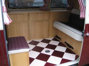 Specialist VW Volkswagen Campervan Wood Cabinets Interiors and Seat Retrim Service CCR Auto Trim