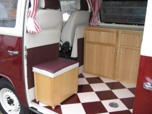 Specialist VW Volkswagen Campervan Wood Cabinets Interiors and Seat Retrim Service CCR Auto Trim