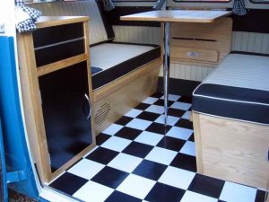 Specialist VW Volkswagen Campervan Wood Cabinets Interiors and Seat Retrim Service CCR Auto Trim