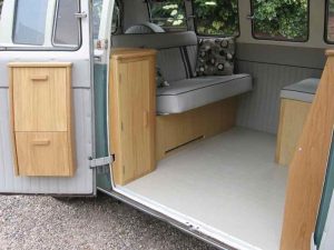 Specialist VW Volkswagen Campervan Wood Cabinets Interiors and Seat Retrim Service CCR Auto Trim