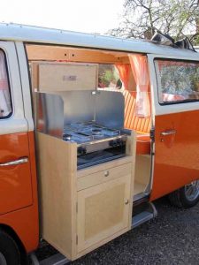 Orange 76 Bay Custom Cabinets Built in Oven Interior Service CCR Auto Trim