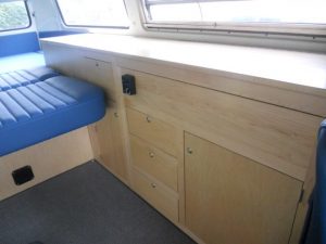 Specialist VW Volkswagen Campervan Wood Cabinets Interiors and Seat Retrim Service CCR Auto Trim