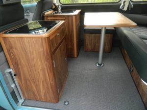 Specialist VW Volkswagen Campervan Wood Cabinets Interiors and Seat Retrim Service CCR Auto Trim